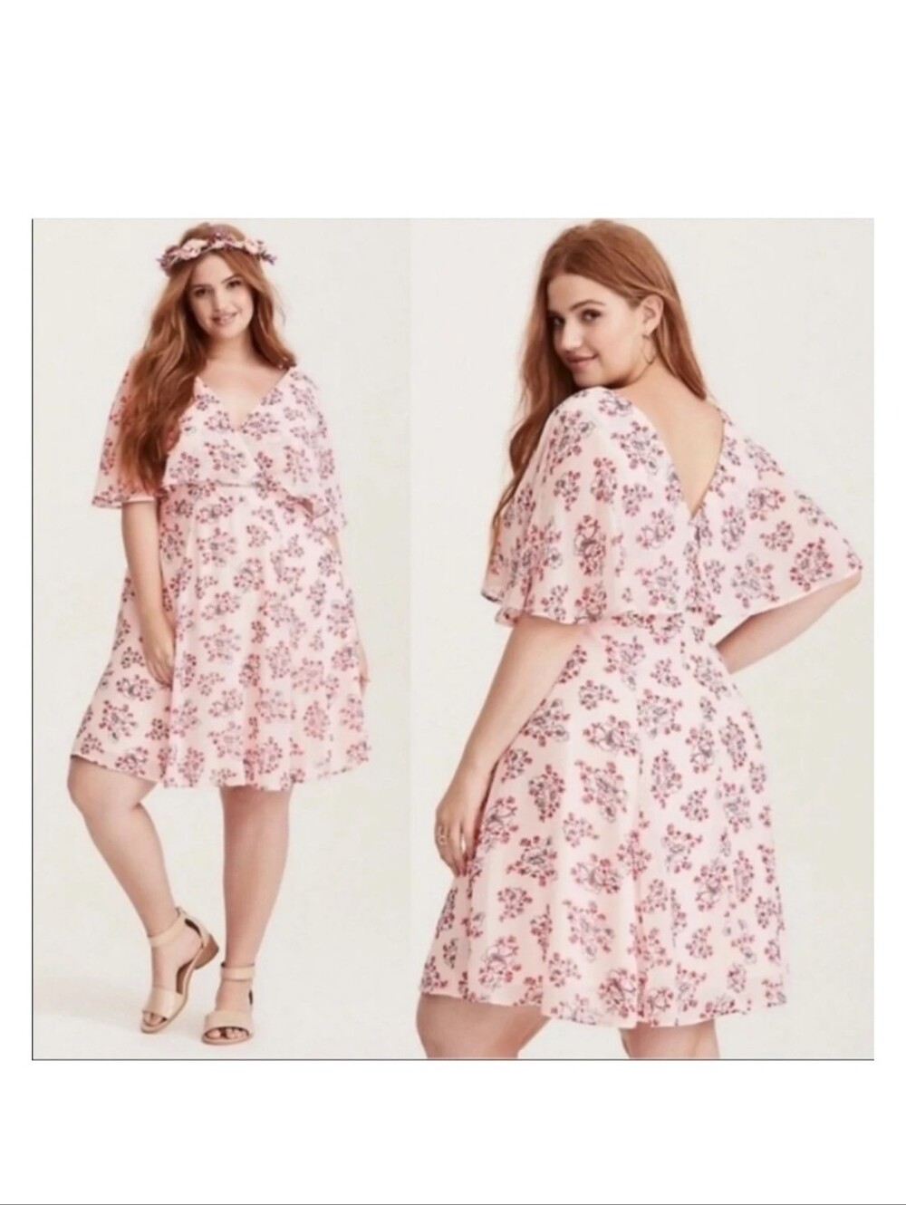 Torrid Blush Pink Floral Dress